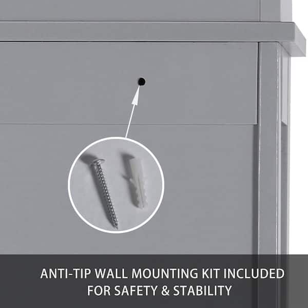 VEIKOUS 22.4-in x 66.9-in x 7.4-in Gray 2-Shelf Over-the-Toilet Storage | HP0904-06GY-1
