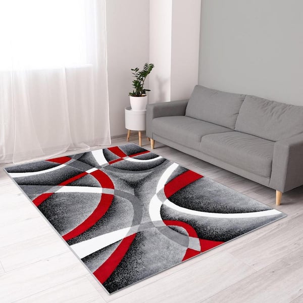 Luxe Weavers Contemporary Abstract Gray 4x5 Area Rug : Target