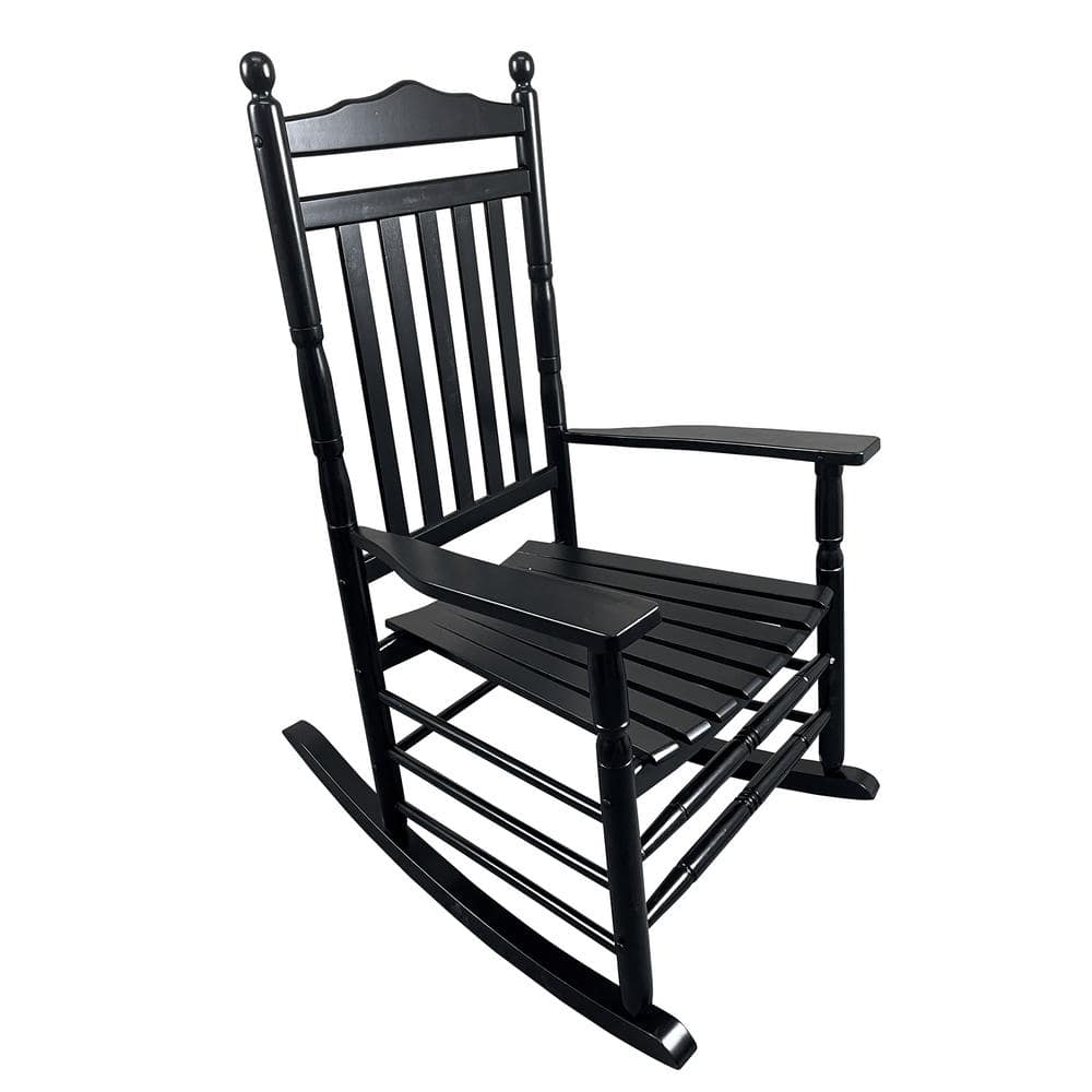 Black Wood Outdoor Rocking Chair
