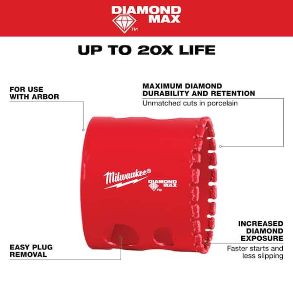 1/2 in. Diamond Plus Hole Saw W/ Arbor