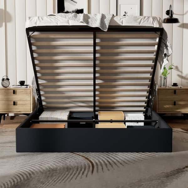 Ahokua Black Frame Full Size Upholstered Platform Bed with