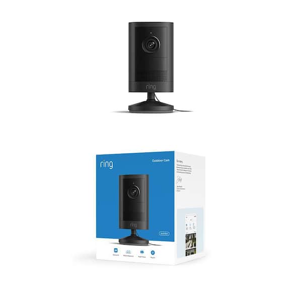 Outdoor Cam 2K, Plug-In Security Camera - Wide-Angle Retinal 2K Video, 6x Enhanced Zoom, Night Vision, Black