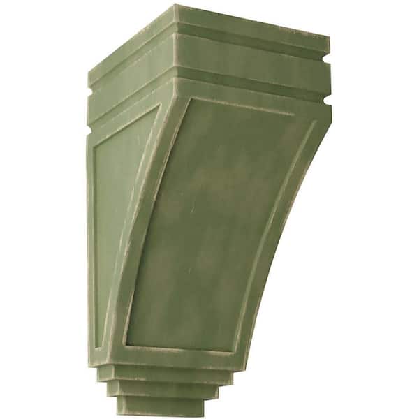 Ekena Millwork 5 in. x 10-1/2 in. x 6 in. Restoration Green Medium San Juan Wood Vintage Decor Corbel