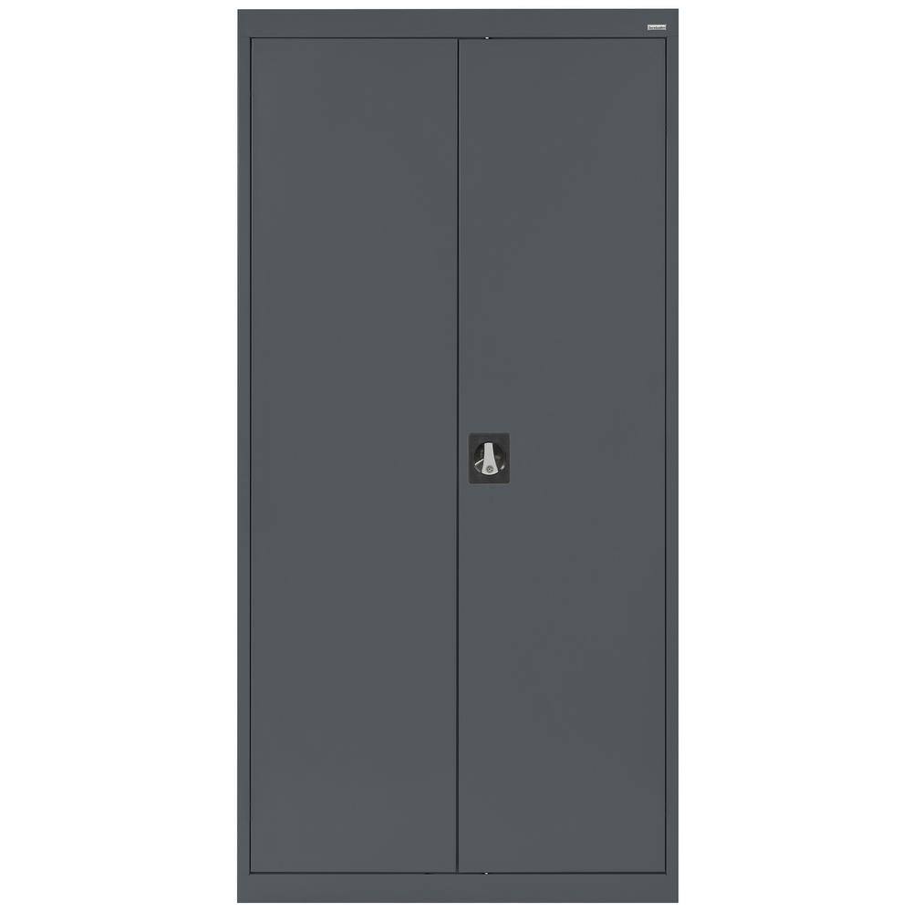 Charcoal Steel Freestanding Lockable Office Cabinet with Adjustable Shelving