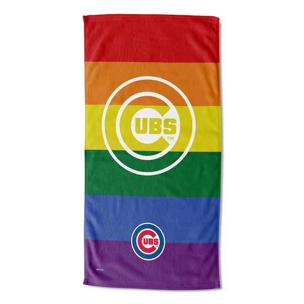 THE NORTHWEST GROUP MLB Multi-Color Cubs Pride Series Printed Cotton/Polyester Blend Beach Towel