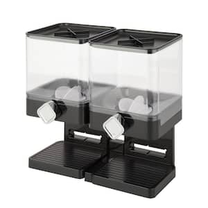 Double Cereal Dispenser with Portion Control, Black