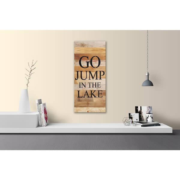 Unbranded GO JUMP IN A LAKE Reclaimed Wood Decorative Sign