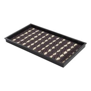 24.5 in. x 14 in. x 1.5 in. Natural and Recycled Rubber Boot Tray with Gray and Ivory Coir Insert