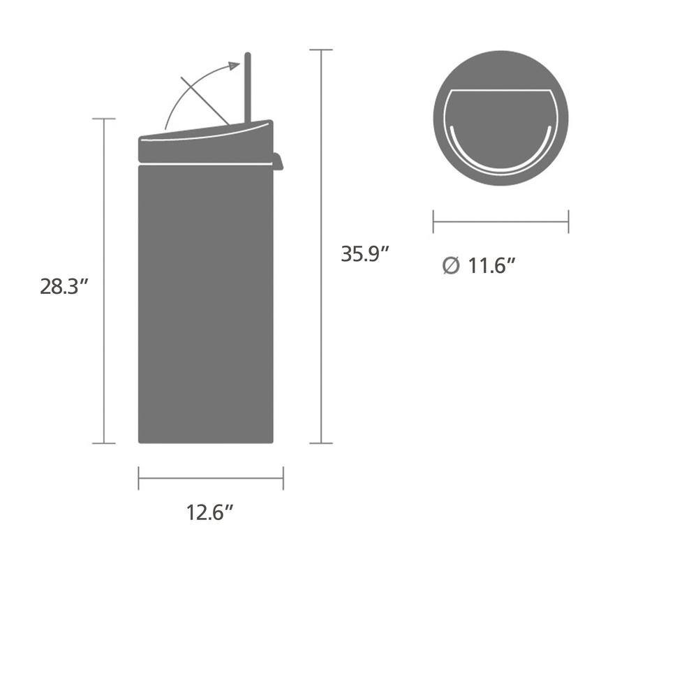 Matte Black and Steel 8 Gallon Touch Top Trash Can