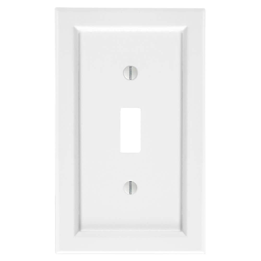 AMERELLE Woodmore 1Gang White Toggle BMC Wood Wall Plate 210TWHD The