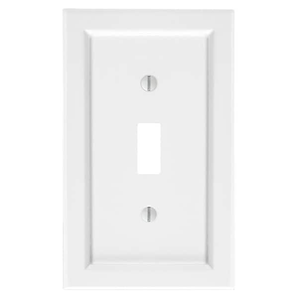 AMERELLE Woodmore 1-Gang White Toggle BMC Wood Wall Plate