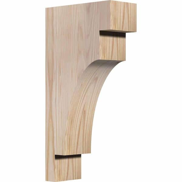 Ekena Millwork 3-1/2 in. x 8 in. x 16 in. Douglas Fir Mediterranean Smooth Corbel