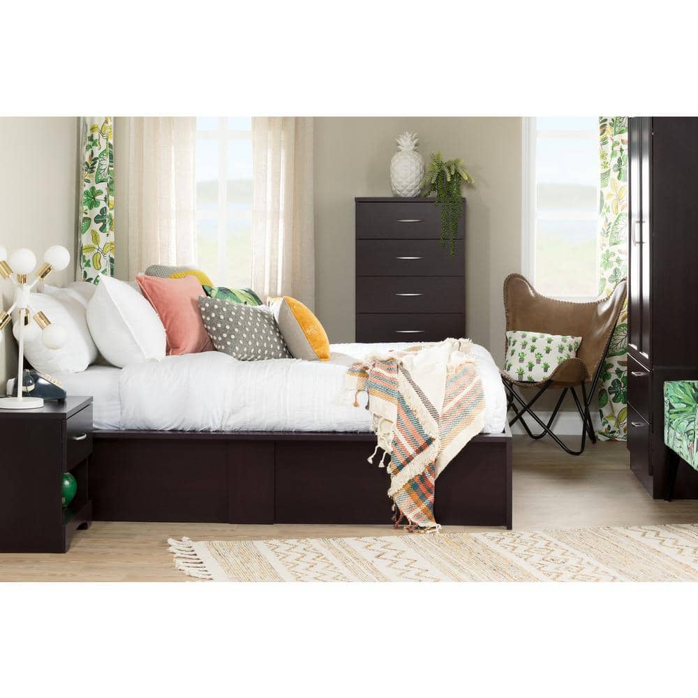 Brown 6-Drawer Contemporary Tall Chest