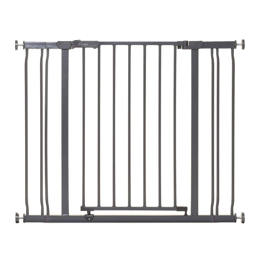 Dreambaby 30 in. Tall Metal Ava 29.5 in. to 36.5 in. Wide Pressure Mounted Walk-Thru Baby Gate - Charcoal -  L2098BB