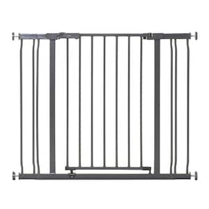 30 in. Tall Metal Ava 29.5 in. to 36.5 in. Wide Pressure Mounted Walk-Thru Baby Gate - Charcoal
