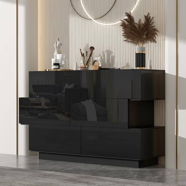 shiny black dresser Kingdely 46.1 in. W x 15.7 in. D x 30.7 in. H High Gloss Wood 6-Drawer KF260075-01-c Color:Taro About this item Unique Backless Wedding Dress Designers S Lukkc Lukkc Black