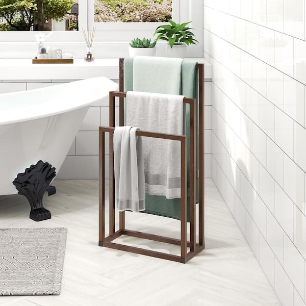 Freestanding bath best sale towel rack