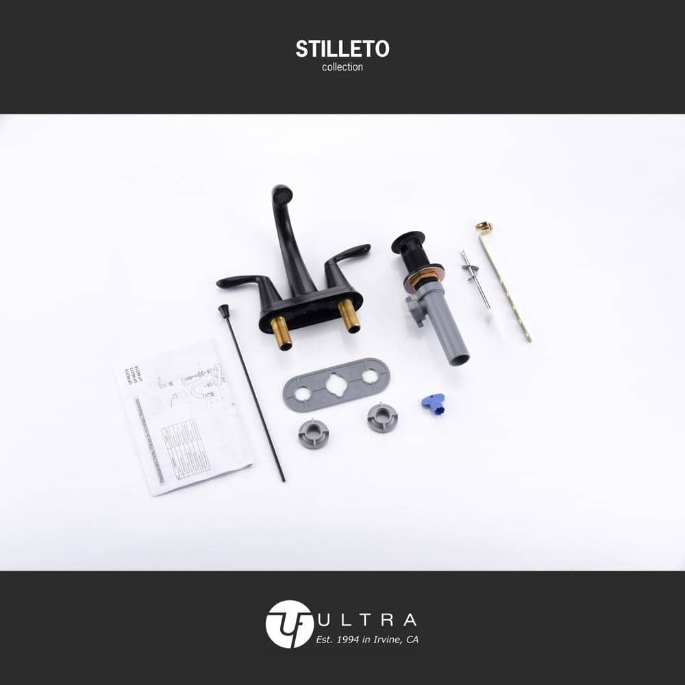 Oil Rubbed Bronze Centerset Bathroom Faucet with Drain Assembly