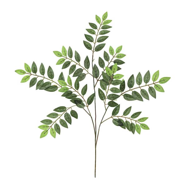 27 in. Real Touch Artificial Wisteria Leaf Stem Plant Greenery Foliage Spray Branch (Set of 12)