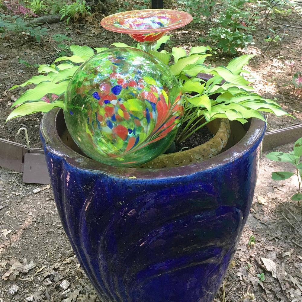 Green Artistic 10-Inch Glass Outdoor Gazing Globe