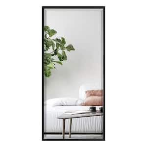 35x16 in. Framed Beveled Vanity Wall Mirror Rectangle Large Long Black Metal Frame Modern Industrial