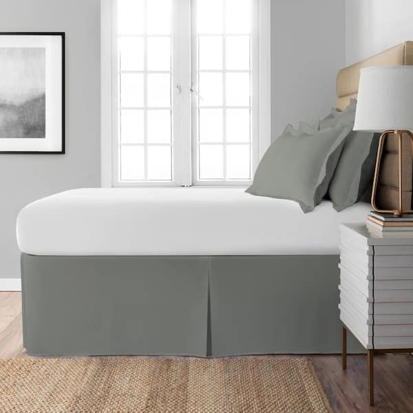 Extra Long 21 in. Drop Length Silver Bed Skirt FRE24821SILV02