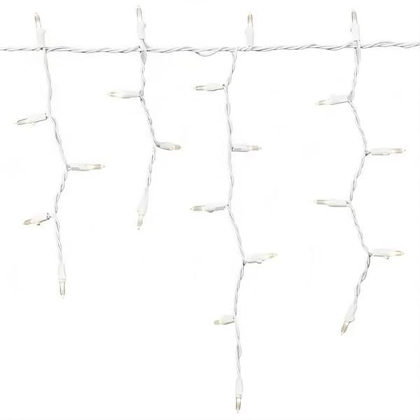 Sonicgrace 180-Light 10 ft. Outdoor Plug-in Integrated LED Yellow Mini Icicle Fairy String -Light