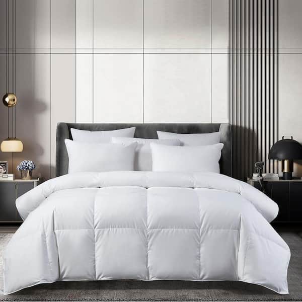 King 300-Thread Count Sateen Cotton All Seasons European Down Comforter
