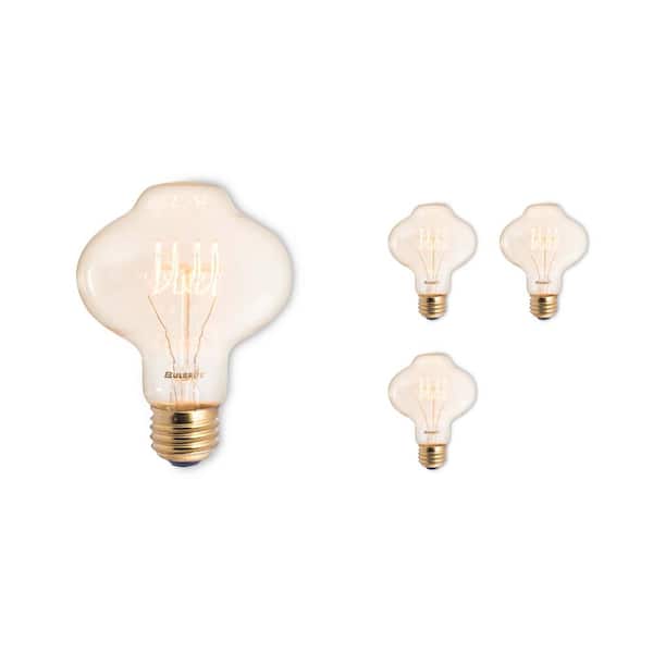 Bulbrite 40-Watt BT27 Incandescent Light Bulb Medium Base (E26) Antique Nostalgic Thread 2200K (4-Pack)