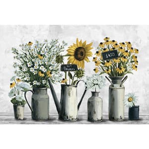 "Tin Can Flowers" by Parvez Taj Unframed Canvas Nature Art Print 40 in. x 60 in.