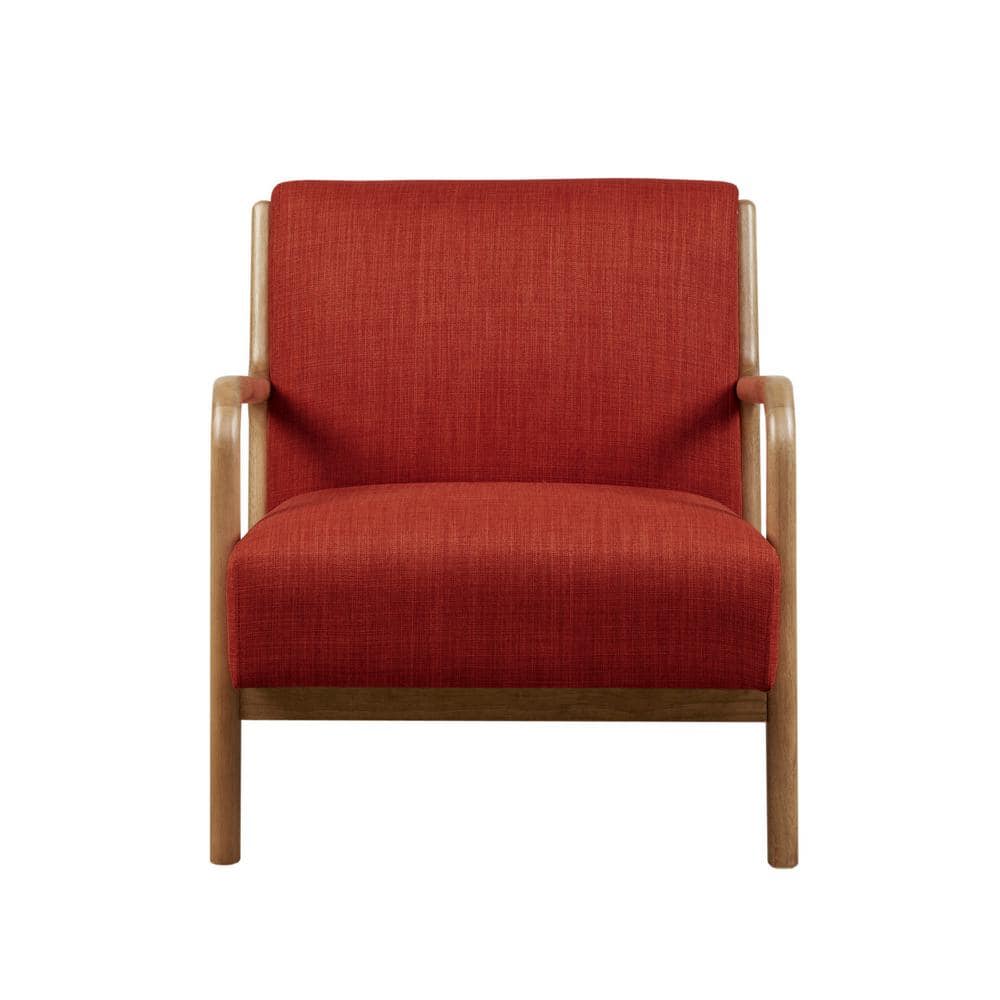 Novak Mid-Century Lounge Chair in Spice with Elm Wood Finish