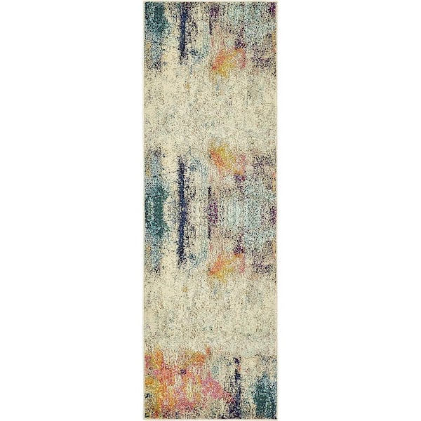 Unique Loom Chromatic Tybee Beige 2' 2 x 6' 7 Runner Rug