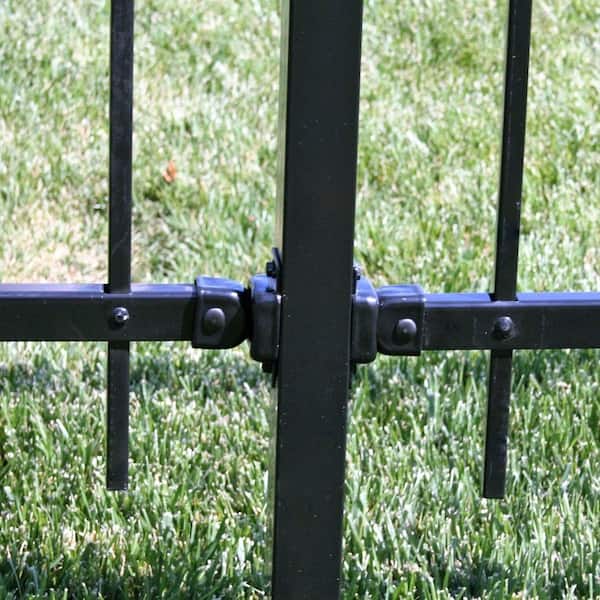 US Door and Fence Pro Series 1.75 in. x 3.25 in. Black Powder-Coated Steel Fence Swivel Mounting Bracket (2-Pack)