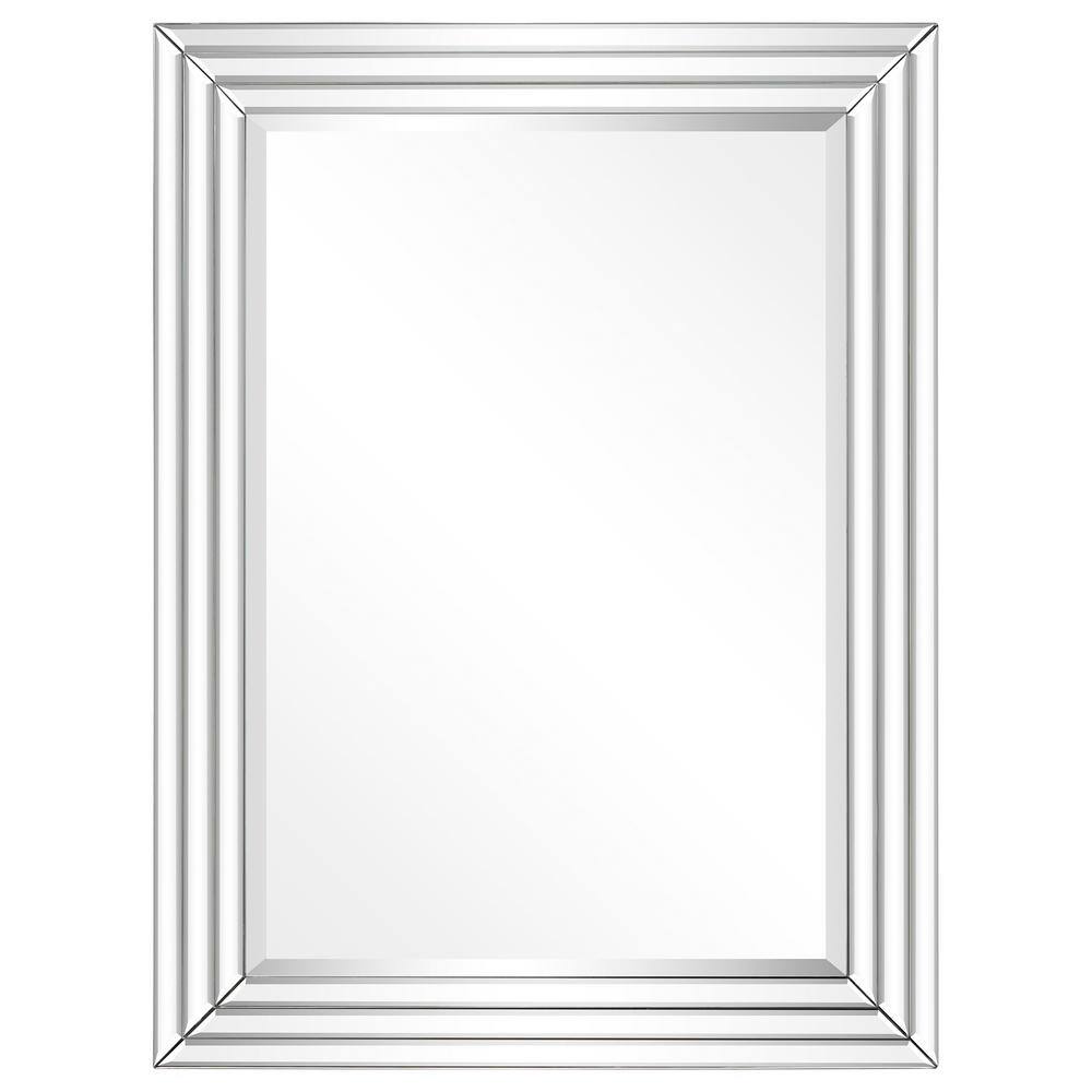 Silver Rectangular Full Length Wood Frame Wall Mirror