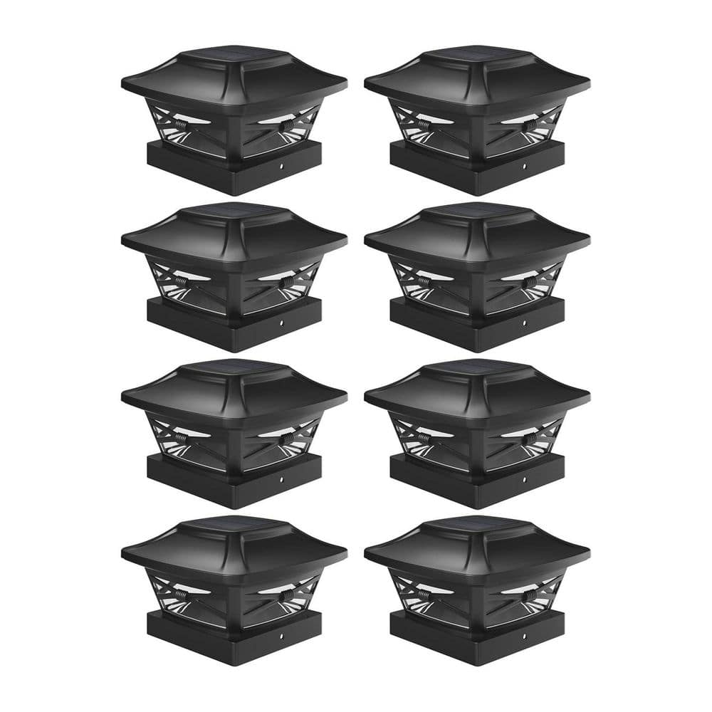 Solar Powered Outdoor Post Cap Lights Slate Black Fits Multiple Post Sizes (8-Pack) price history on PriceWatchPro