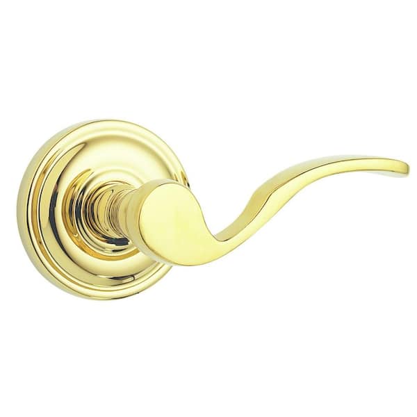 Sapphire Novelle Style Residential Right Hand Dummy Door Lever in Polished Brass