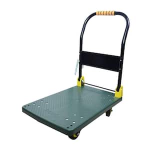 440 lb. Capacity Portable Platform Hand Truck Collapsible Dolly Push Hand Cart for Loading and Storage in Green