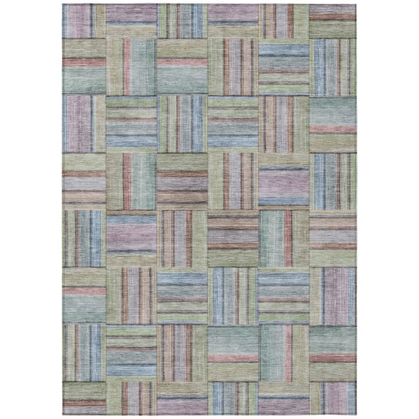 Chantille Machine Washable Indoor/Outdoor Abstract ACN2802 Green 10 ft. x 14 ft. Area Rug