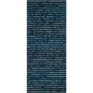 Bohemian Dark Blue/Multi 3 ft. x 12 ft. Striped Runner Rug