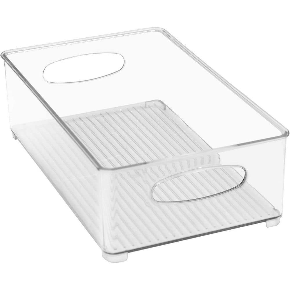 Clear Medium Stackable Storage Bins with Handles, 6-Pack