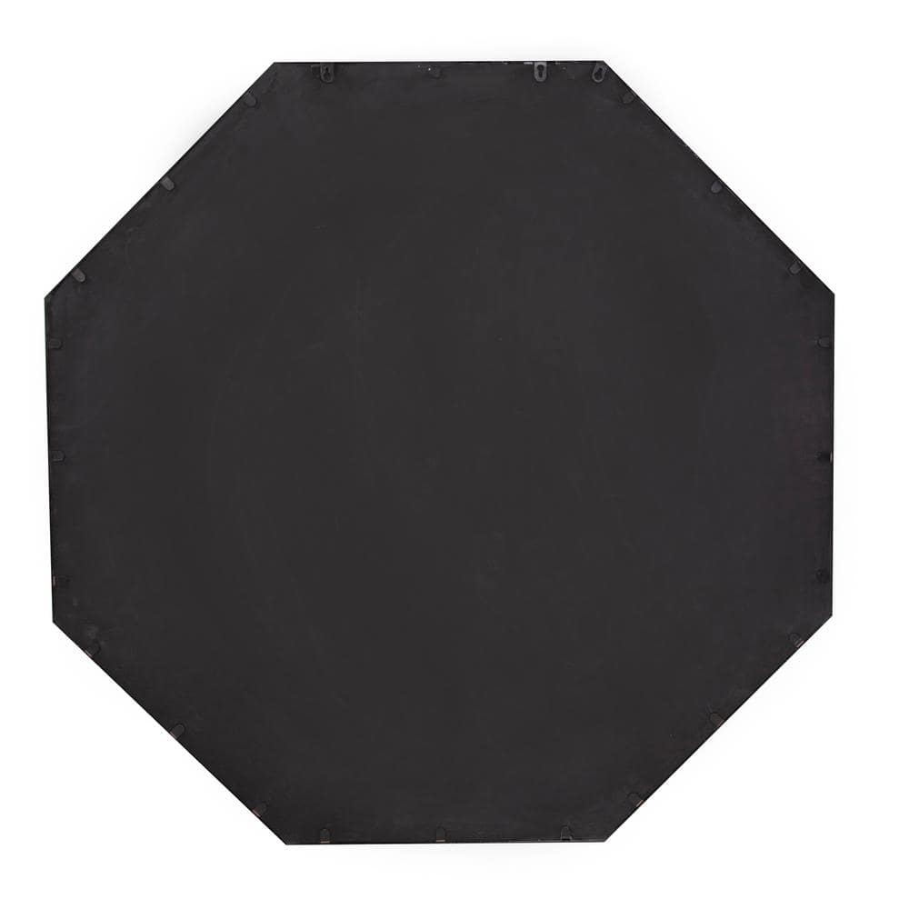 Matte Graphite Industrial Octagonal 38" Wall Mirror