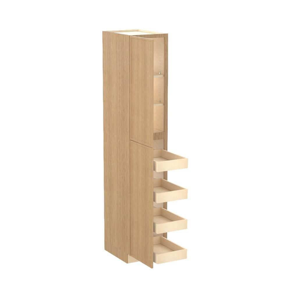 Franklin 18 in. W x 24 in. D x 96 in. H Assembled Plywood Pantry Kitchen Cabinet in Vanguard Oak with 4ROT Soft Close LH price history on PriceWatchPro