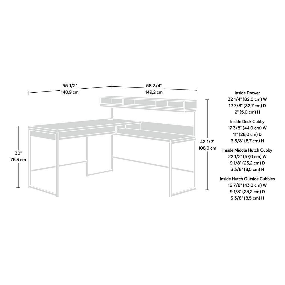 Mystic Oak® L-Shaped Corner Computer Desk with Drawer