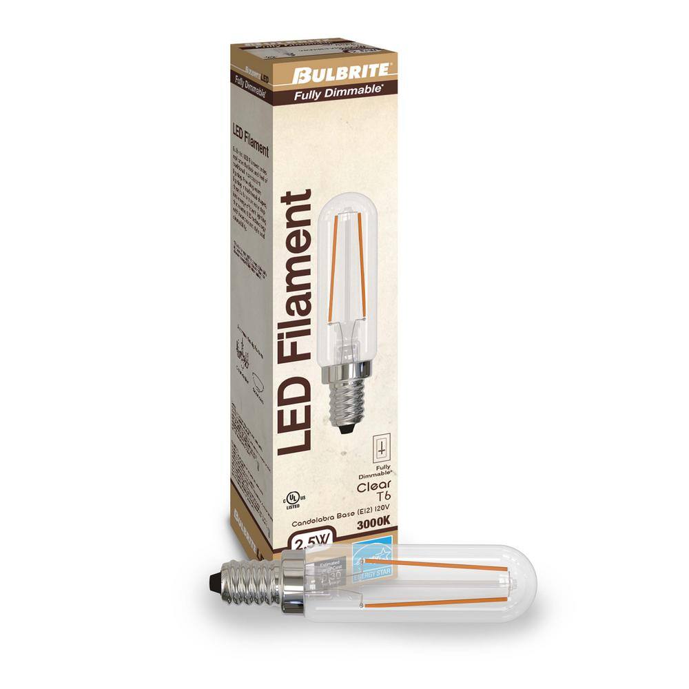 Pack of 4 Clear Dimmable T6 LED Candelabra Bulbs