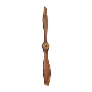 5 in. x  48 in. Metal Brown 2 Blade Airplane Propeller Wall Decor with Aviation Detailing