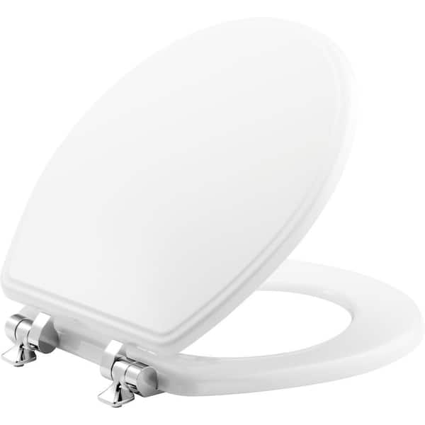 Bemis Weston Round Soft Close Enameled Wood Closed Front Toilet Seat In 