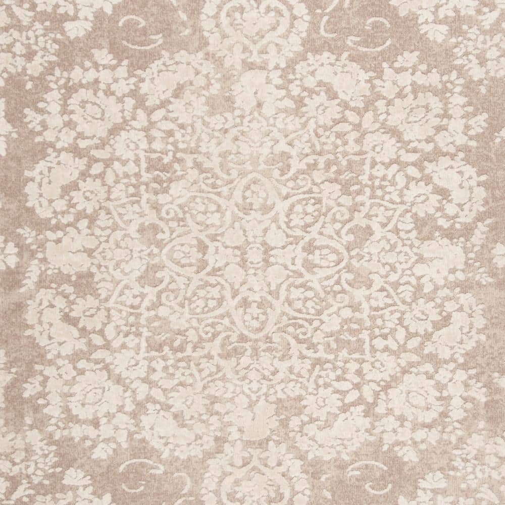 Elegant Floral Essence Hand-Knotted Beige/Cream Square Area Rug