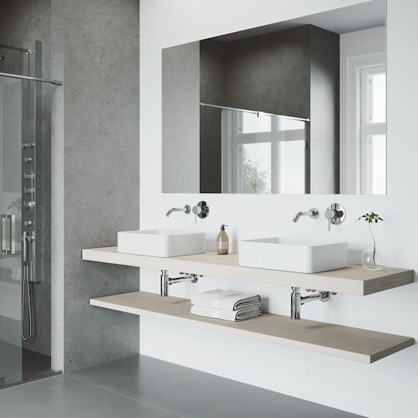 VIGO Olus Single Handle Wall Mount Bathroom Faucet in Chrome