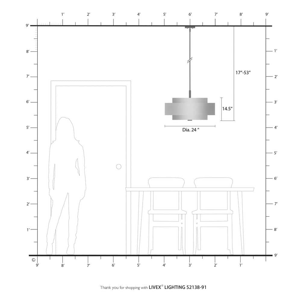 Meridian Brushed Nickel 5-Light Indoor/Outdoor Drum Pendant