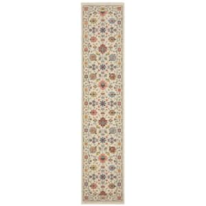 Lavista Ivory/Multi-Colored 2 ft. x 12 ft. Oriental Persian Wool/Nylon Blend Indoor Runner Area Rug